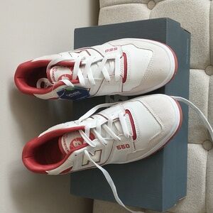 Men's New Balance BB550 sneakers Beige/Red/White size 9.5